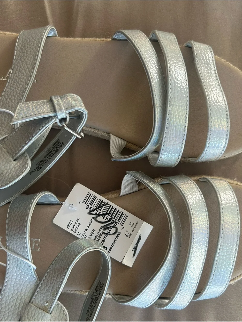 The Children's Place Silver Girls' Multi-Strap Sandals